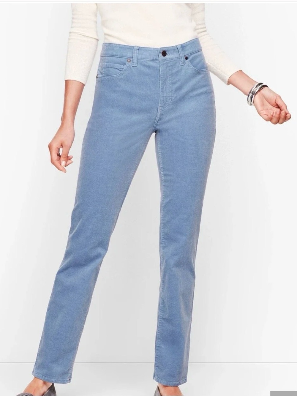 Talbots Steel Blue Straight Leg Corduroy Pants - Size 4